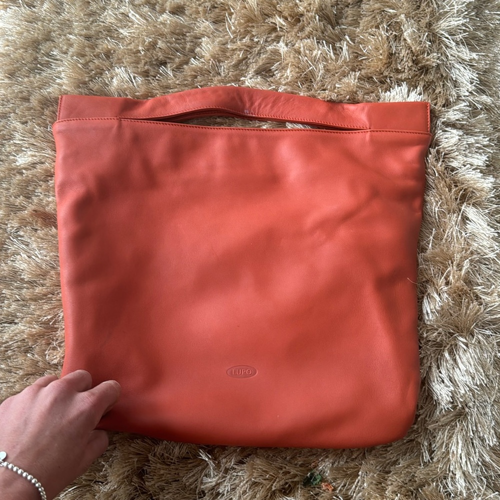 Lupo Barcelona Leather Burnt Orange
 REAL LEATHER vintage purse